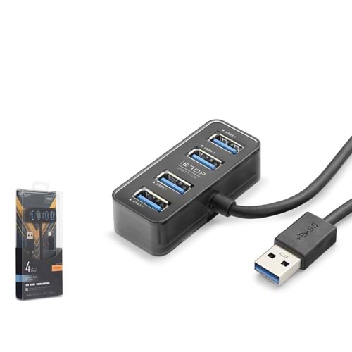iETOP HDX7055 USB Type-C 3.1 Gen1 Hub 4 Port 5 Gbps Siyah