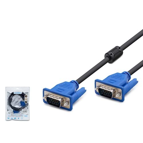 HADRON HDX7757 VGA Kablo OD 7.8 mm 20 m Siyah Mavi