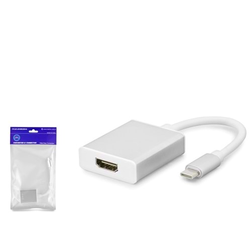 HADRON HDX7760 Type-C to HDMI Görüntü Dönüştürücü 4K 30 Hz Beyaz