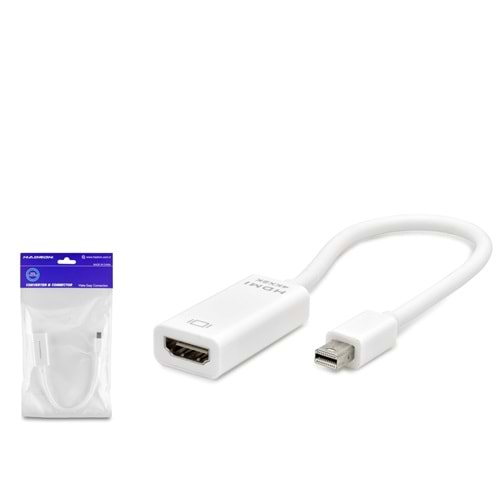HADRON HDX7768 Mini DisplayPort to HDMI Görüntü Dönüştürücü 4K 30 Hz Beyaz