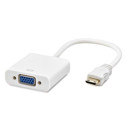 HADRON HDX7771 Mini HDMI to VGA Görüntü Dönüştürücü 1080p Beyaz