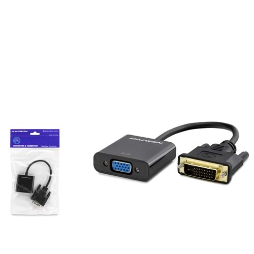HADRON HDX7781 DVI-D 24+1 to VGA Görüntü Dönüştürücü 1080p Siyah