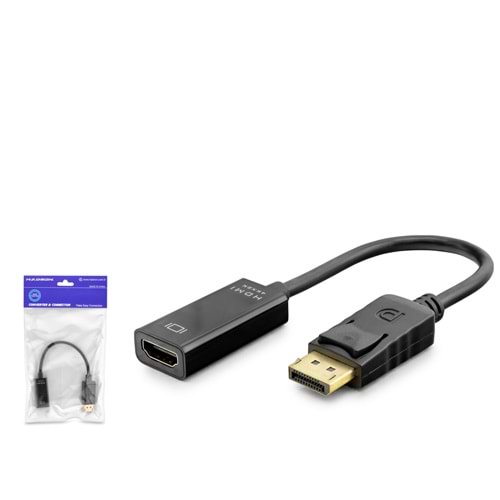 HADRON HDX7823 DisplayPort to HDMI Görüntü Dönüştürücü 4K 30 Hz Siyah
