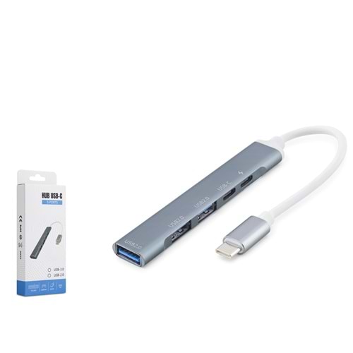 HADRON HDX7896G Type-C PD Hub 5 Port 480 Mbps 20W Gri