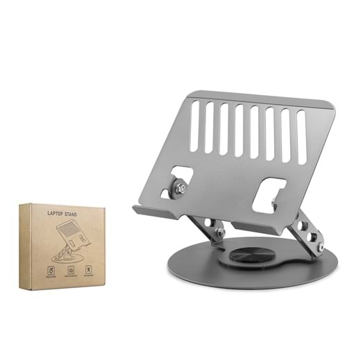 HADRON HDX8018 Laptop ve Tablet Standı 360° Döner Karbon Çelik 13-17.3 İnç Gri