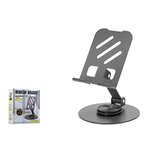 HADRON HDX8023 Ayarlanabilir Telefon ve Tablet Standı 360° Döner Metal 4.7-13 İnç Siyah