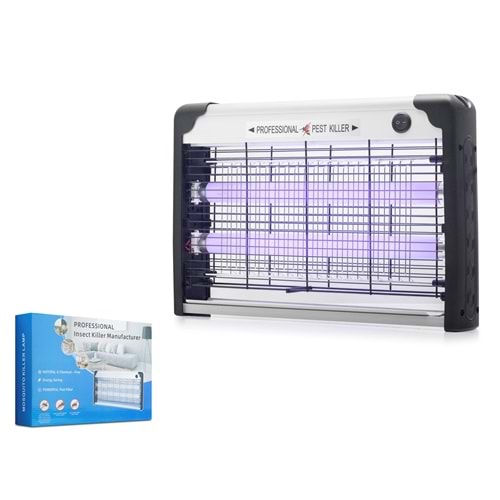 HADRON HDX9303 Elektrikli Sinek Öldürücü Cihaz 20W 39 cm Floresan Alüminyum Siyah Beyaz