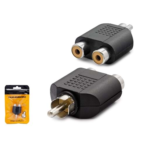 HADRON HN4038 RCA To 2 RCA Çevirici Siyah