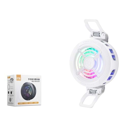 HADRON K56 Klipsli Telefon Soğutucu Fan RGB Beyaz