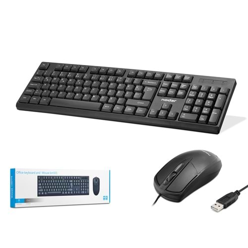 NODAR KM501 Klavye Mouse Seti 1000 DPI Siyah