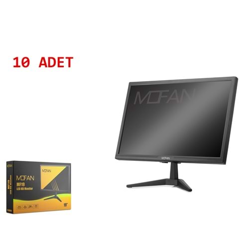 MOFAN MF19 19 İnç LED Monitör Dahili Hoparlörlü HDMI VGA 75Hz 1440x900 10 Adet Siyah