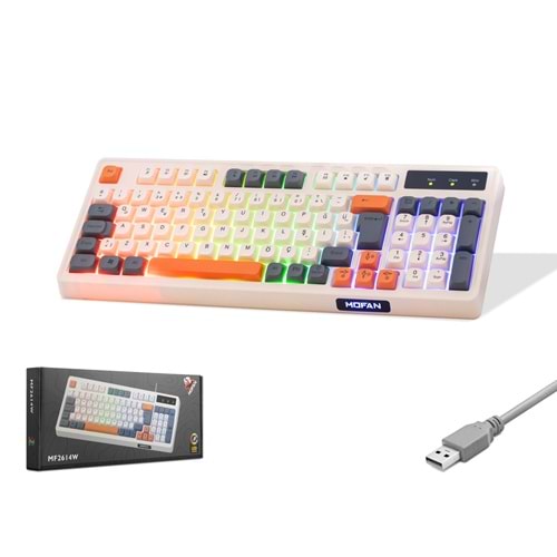 MOFAN MF2614W Membran Gaming Klavye RGB 95 Tuş Beyaz