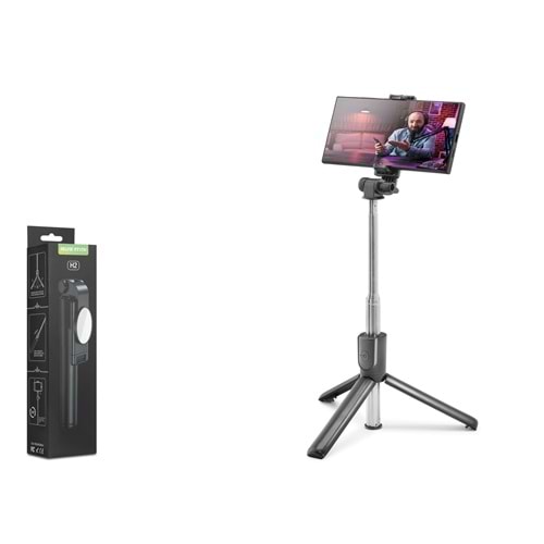 NODAR ND1041 Telefon Tripodu ve Selfie Çubuğu Bluetooth Kumandalı 100 cm Siyah
