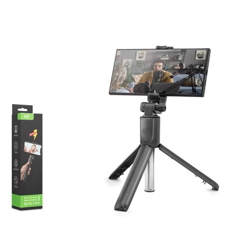 NODAR ND1042 Telefon Tripodu ve Selfie Çubuğu Bluetooth Kumandalı 100 cm Siyah