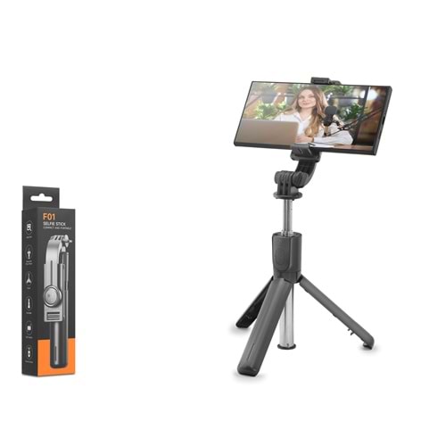 NODAR ND1046 Telefon Tripodu ve Selfie Çubuğu Bluetooth Kumandalı 67 cm Siyah