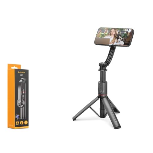 NODAR ND1048 Telefon Tripodu ve Selfie Çubuğu Manyetik Tutuculu Bluetooth Kumandalı 105 cm Siyah