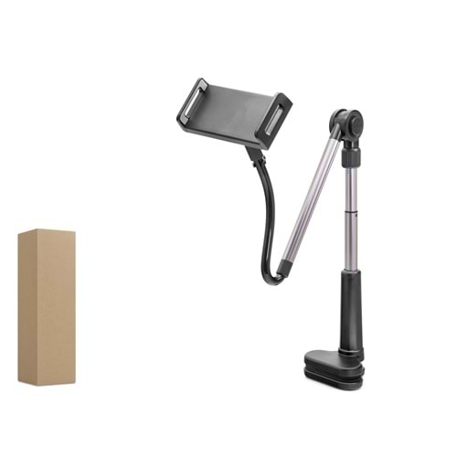NODAR ND1053 Teleskopik Masa Kenarı Telefon ve Tablet Standı Uzatılabilir Ayarlanabilir Kollu Siyah