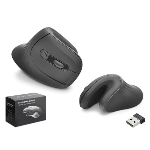 NODAR ND1213 Dual Mode Ergonomik Dikey Mouse 2.4 GHz Bluetooth 3200 DPI 6 Tuş Siyah