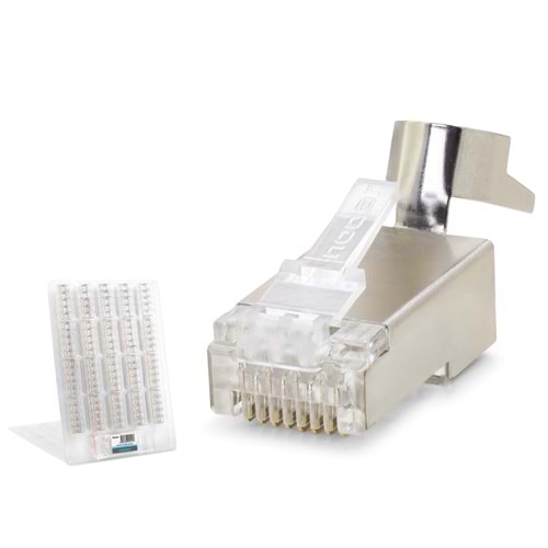 NODAR ND2424 CAT7 EZ RJ45 Metal C Kalite Konnektör 100 Adetli Kutu Şeffaf