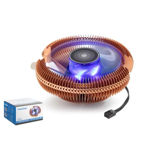 NODAR ND2551 CPU Hava Soğutucusu Combo Tek Fanlı 90 mm LED Bakır