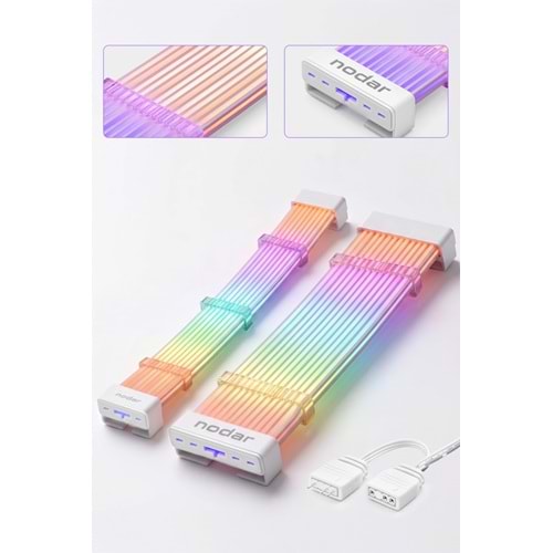 A-RGB Sleeved Kablo Kılıfı Set RGB Ekran kartı ve Anakart Kablosu İçin Set ND2800SET