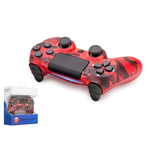 NODAR ND400O Bluetooth GamePad Oyun Kolu PS4 Uyumlu DoubleShock 4 Kırmızı Kamuflaj