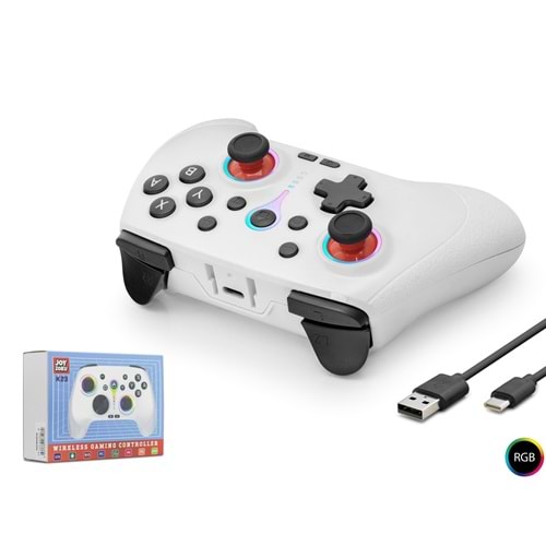 NODAR ND505W Bluetooth GamePad Oyun Kolu PC iOS Android Switch PS3 PS4 Uyumlu RGB Beyaz