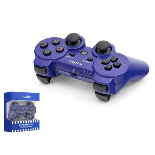 NODAR ND600C Bluetooth GamePad Oyun Kolu PS3 Uyumlu DoubleShock III Mavi