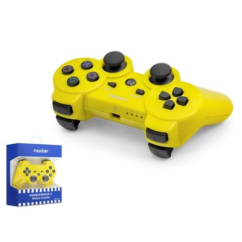 NODAR ND600H Bluetooth GamePad Oyun Kolu PS3 Uyumlu DoubleShock III Sarı