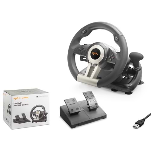 NODAR ND700 PXN V3 PRO Oyuncu Direksiyon Seti 270° PS4 PS3 PC Xbox Switch Uyumlu Siyah