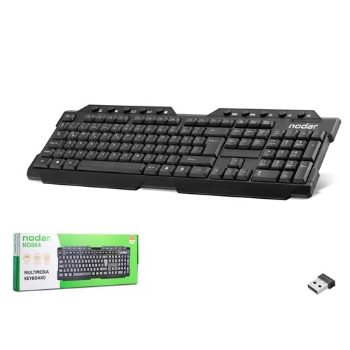 NODAR ND864 Kablosuz Multimedya Klavye 2.4 GHz Siyah