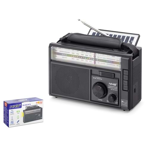 NNS NS9951BTS Bluetooth Nostaljik FM Radyo TWS USB TF Solar Şarjlı 5W Taşınabilir Hoparlör
