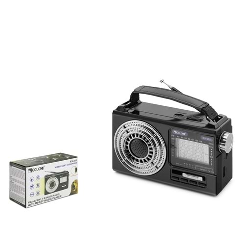 GOLON RX355 Bluetooth Nostaljik FM Radyo TWS USB TF Taşınabilir Hoparlör Siyah
