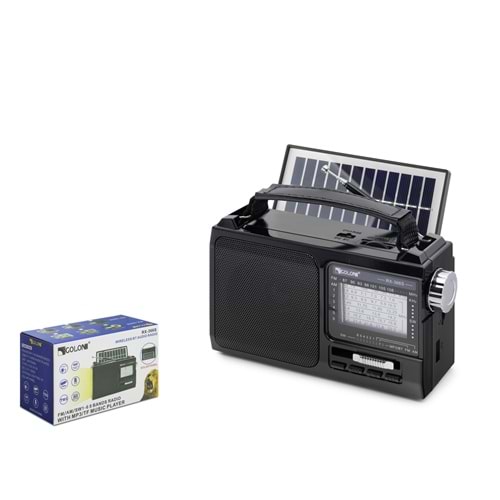 GOLON RX366S Bluetooth Nostalji Solar Speaker Siyah