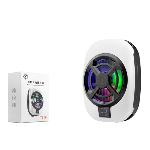 HADRON TL16 Manyetik Telefon Soğutucu Fan RGB Isı Göstergeli Beyaz