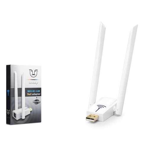 NONAP W119 USB WiFi Bluetooth Ethernet Adaptörü 150 Mbps Beyaz