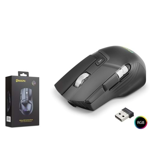 MKESPN W13 Dual Mode RGB Gaming Mouse 2.4 GHz Bluetooth 10000 DPI 10 Tuş Makro 1000Hz Siyah