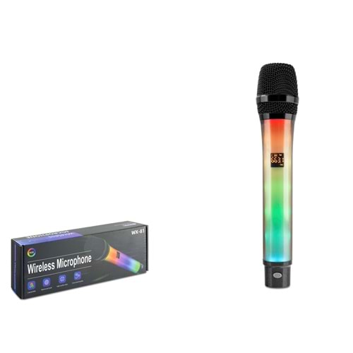 HADRON WX-81 UHF Kablosuz RGB Mikrofon Siyah