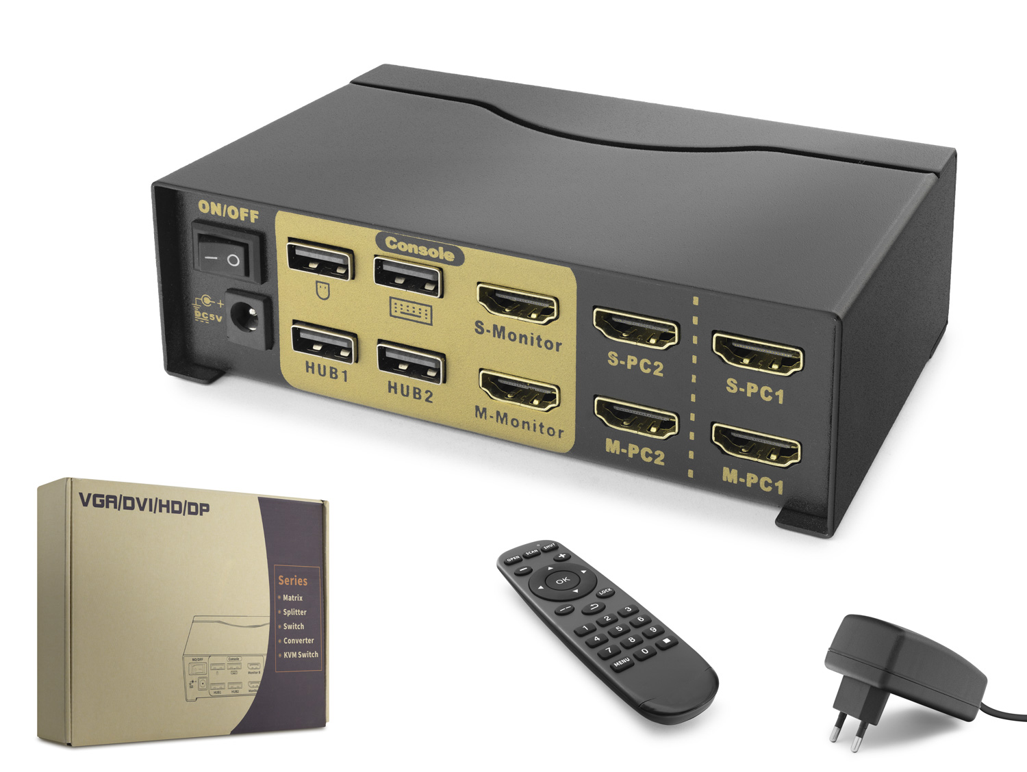 HADRON HDX1376 HDMI KVM Matrix Switch Dual Monitor 2 PC 4 HDMI