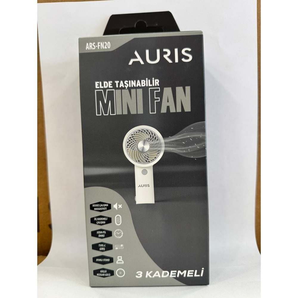 AURIS ARSFN20 3 Kademeli Taşınabilir El Fanı Beyaz