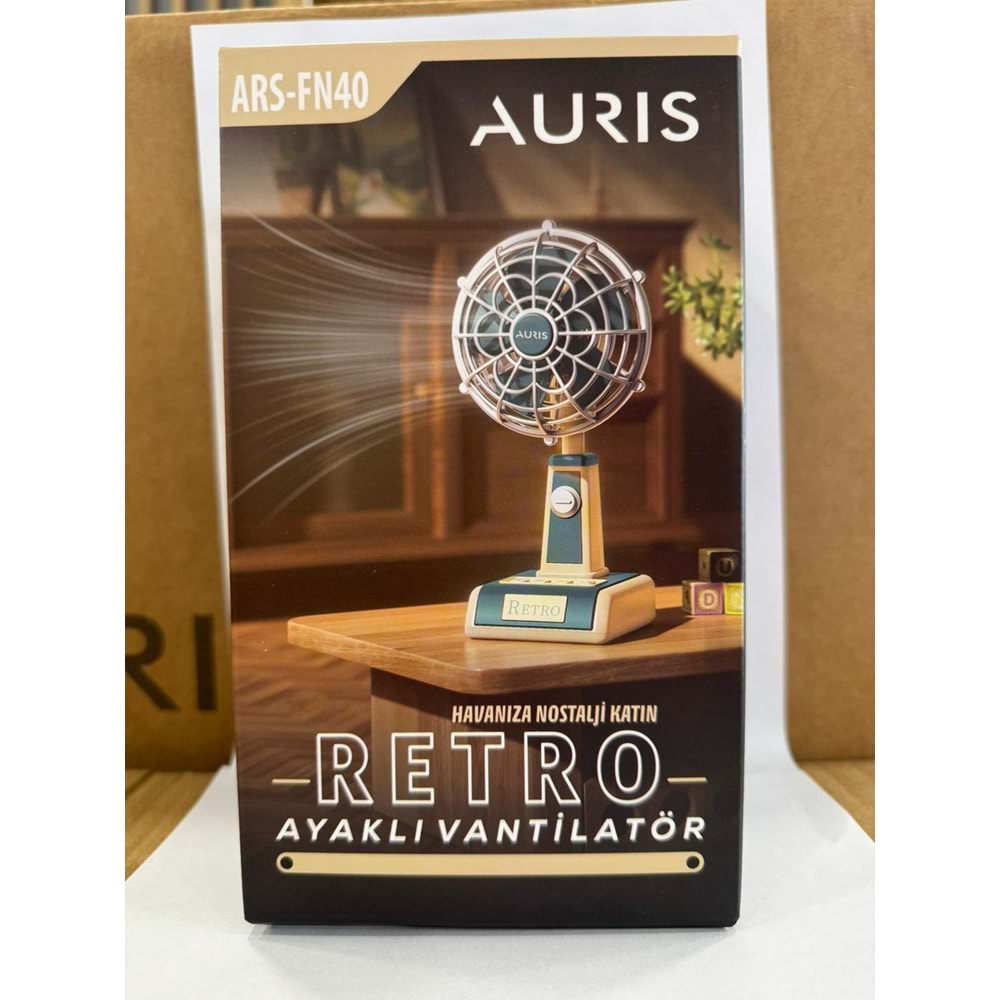 AURIS ARSFN40 Retro Masa Tipi Vantilatör Yeşil Krem