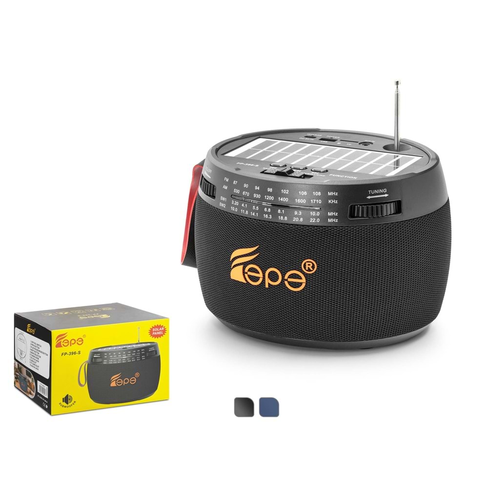 FEPE FP396S Bluetooth FM Radyo USB TF AUX Solar Şarjlı Taşınabilir Kamp Hoparlör