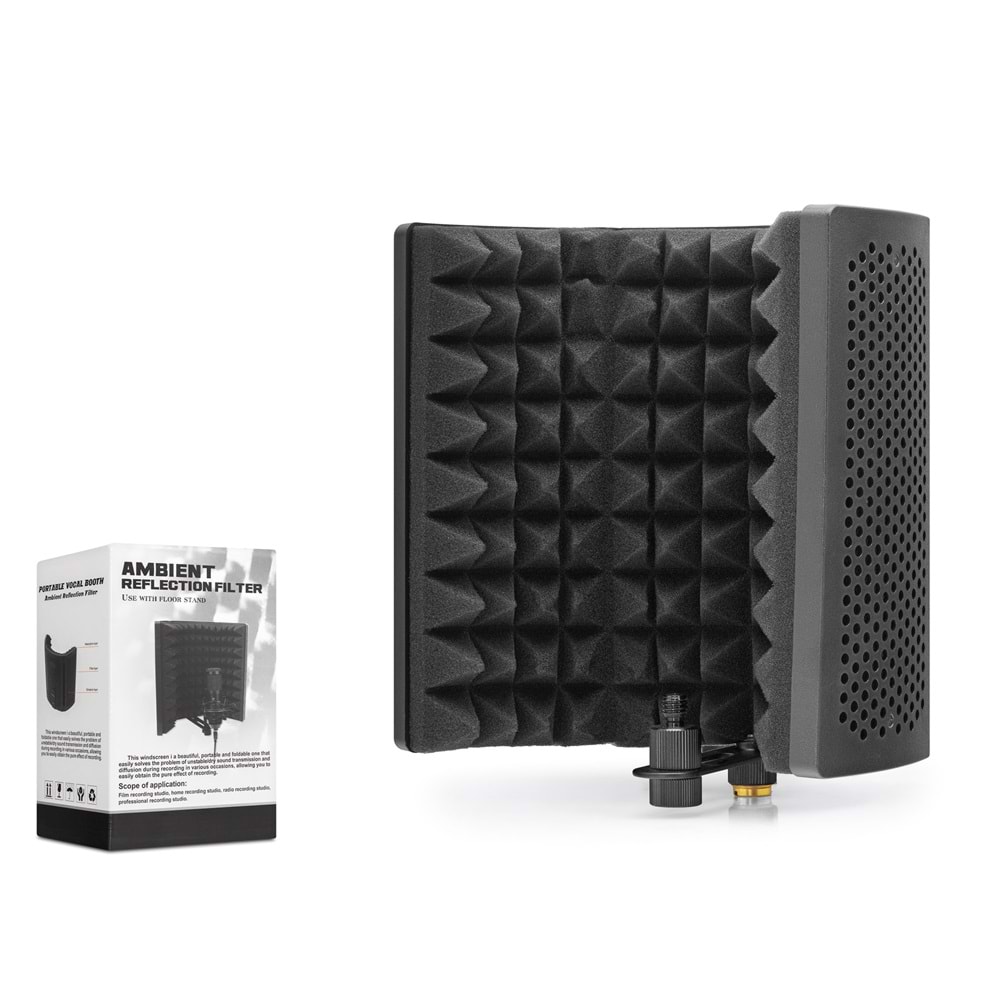 Hadron G1 Mikrofon İzole Paneli - Vokal ve Podcast İçin Ses Yansıma Önleyici Kalkan
