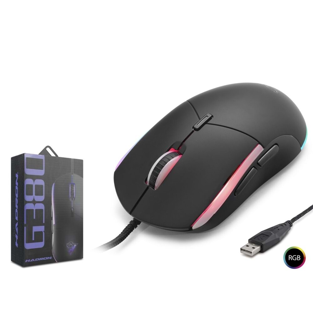 HADRON G380 Gaming Mouse 3600 DPI RGB - Siyah