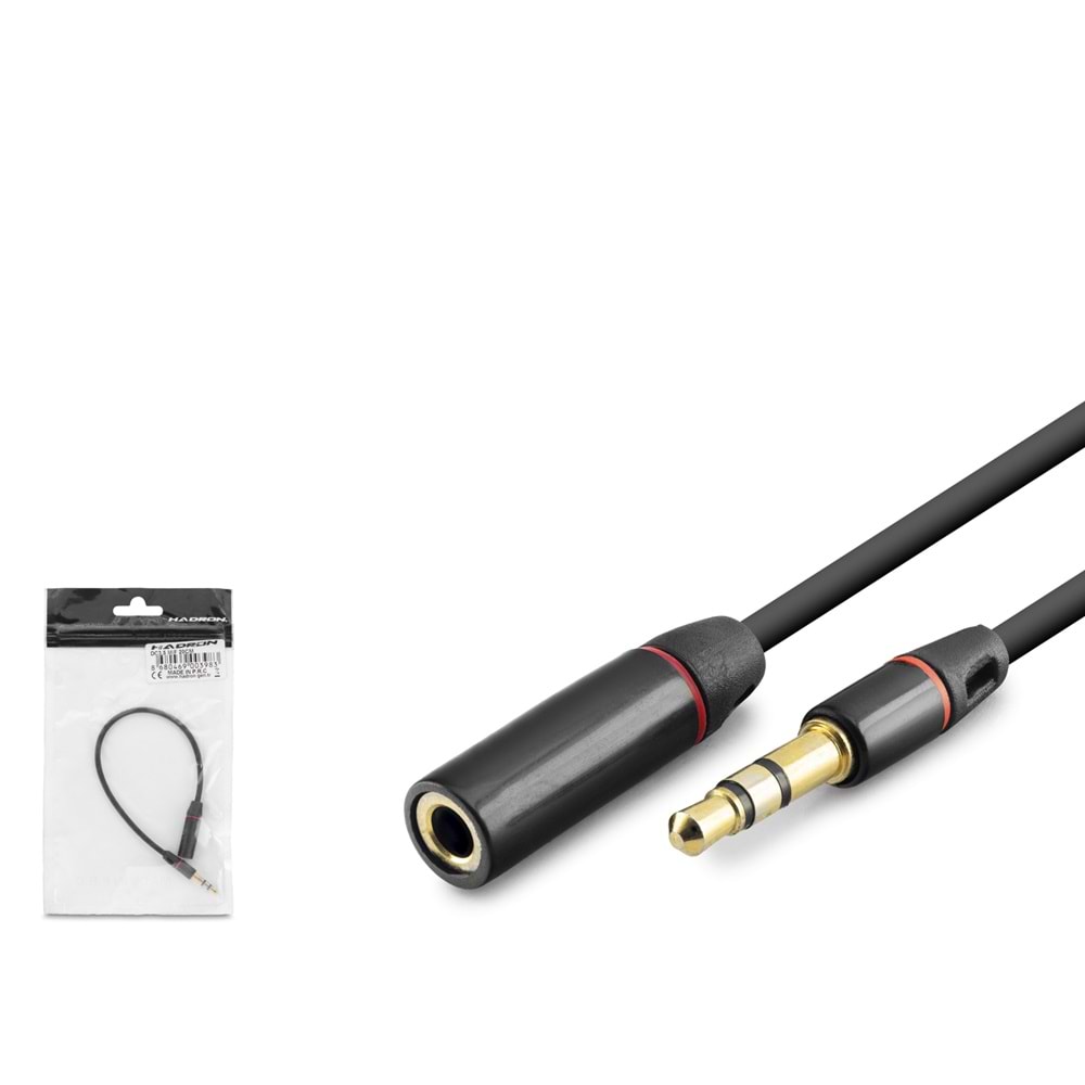 Hadron HD4122 3.5Mm To 3.5Mm F Kablo 20Cm Siyah