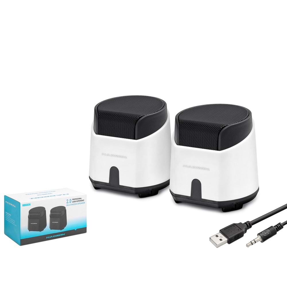 HADRON HD6024W Bilgisayar Hoparlörü 1+1 8.5 x 9 x 9 cm - Beyaz