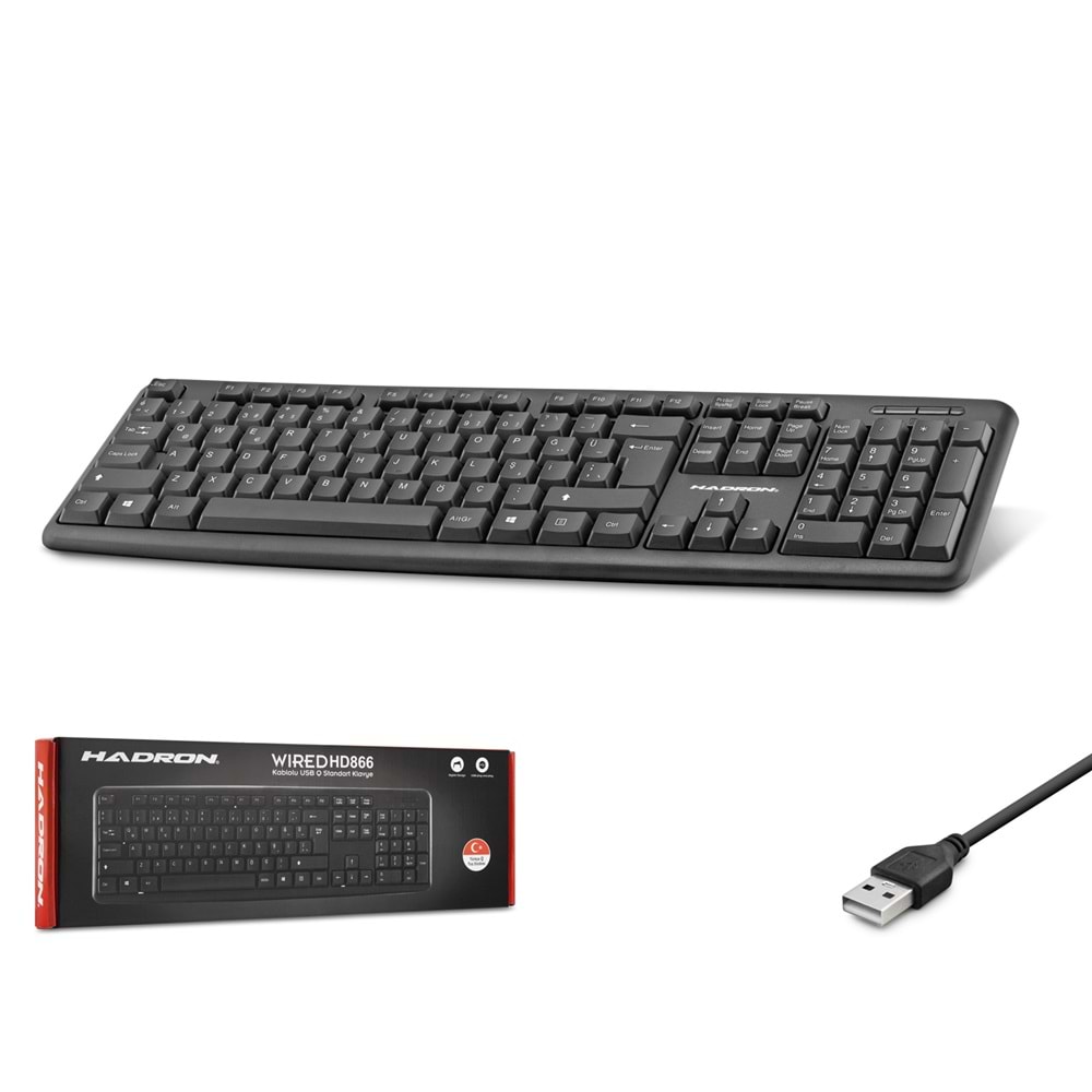 Hadron Hd866 Kablolu Standart Klavye Q Siyah