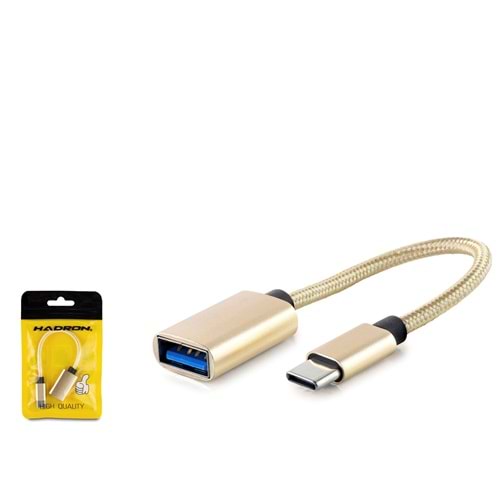 Hadron HDX1001 Type-C – USB Soket Kablo Gold