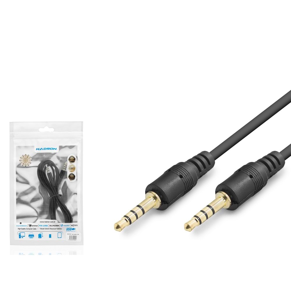 Hadron Hdx1013 3.5Mm To 3.5Mm Kablo 3Line 1.2M Siyah