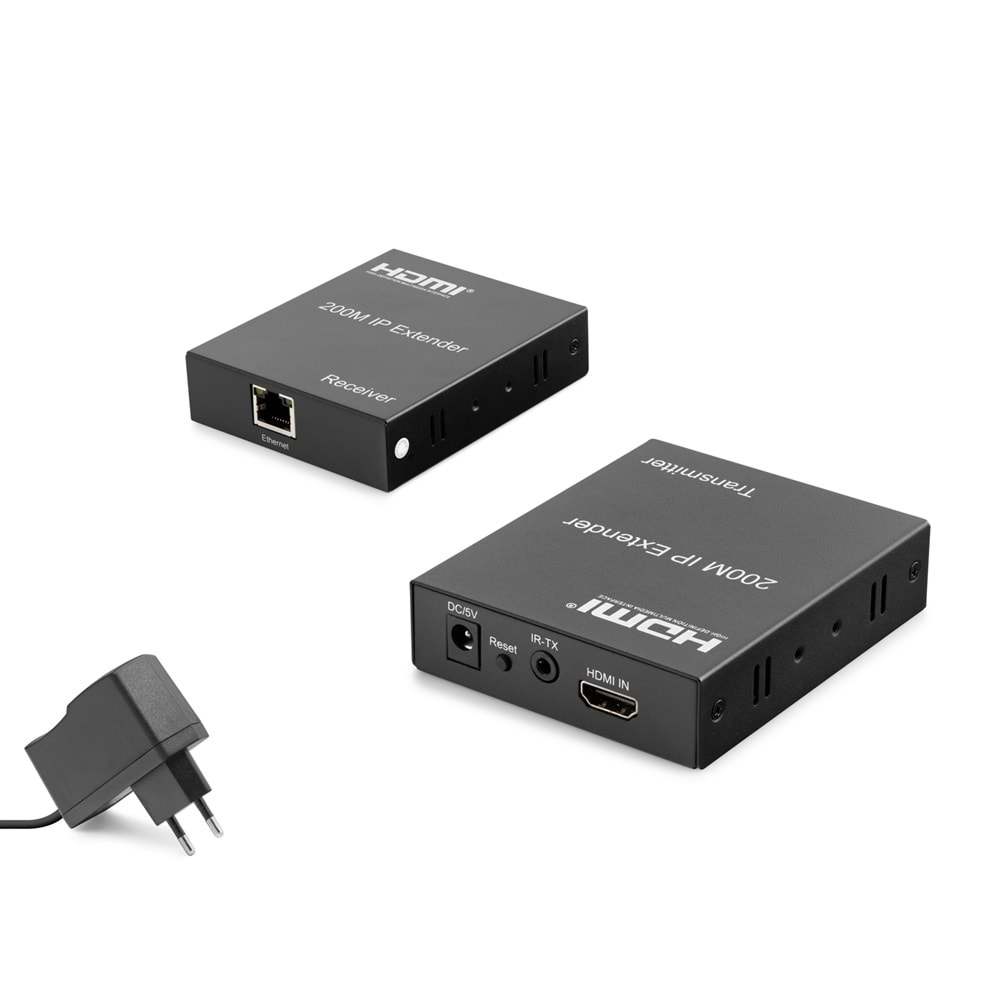 HADRON HDX1349 HDMI IP Extender 200m - Siyah